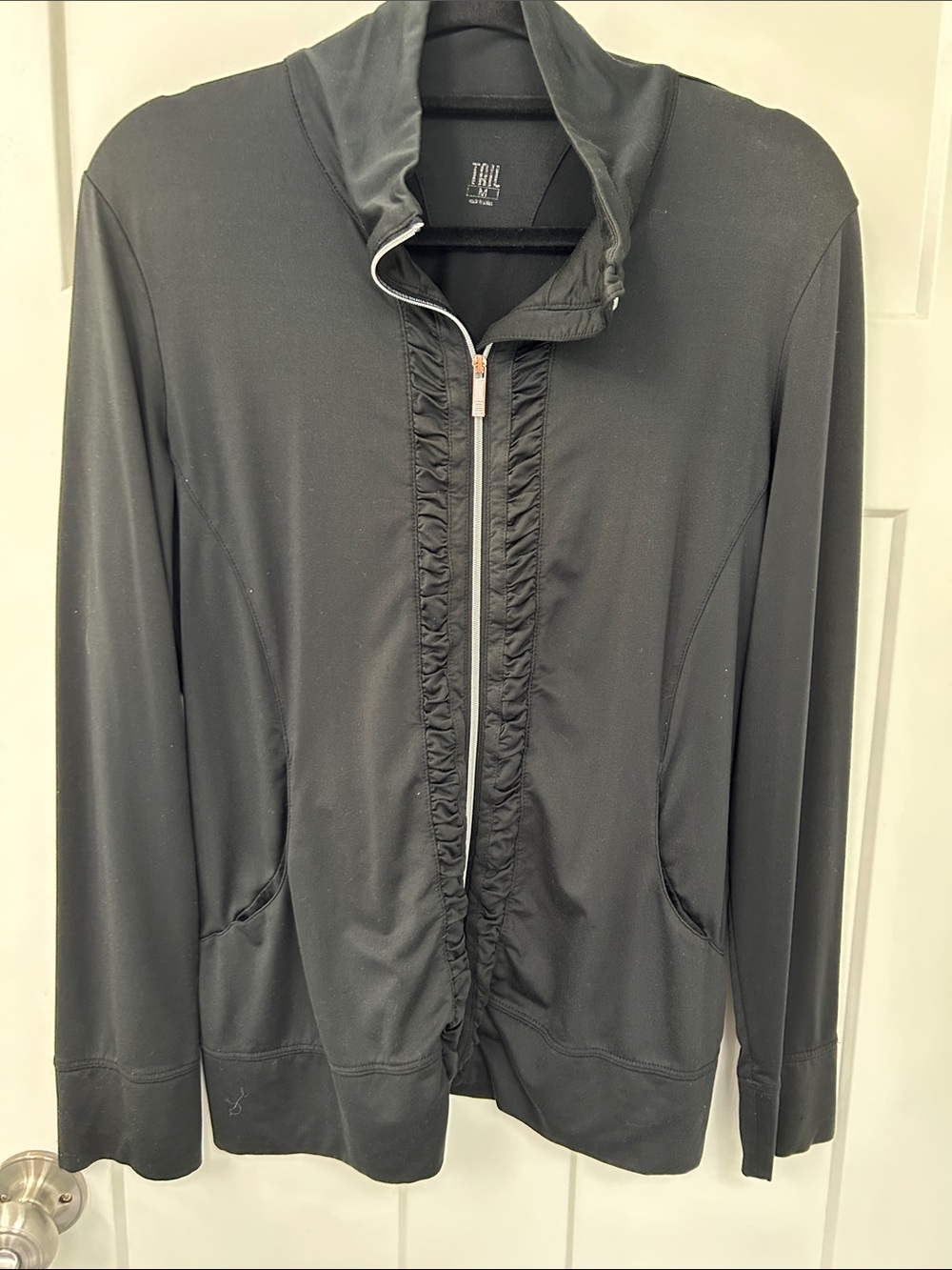 Tail Black Ruffled Zip-Front Jacket